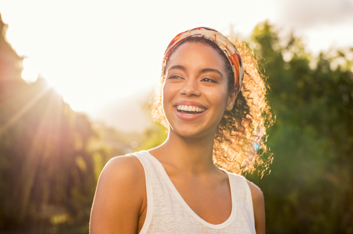 black woman smiling